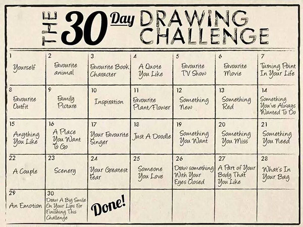 30 Day Drawing Challenge